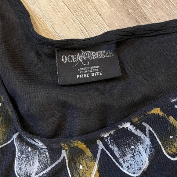 Ocean Breeze Black Cover Up Dress Free Size Semi Sheer - Picture 4 of 11